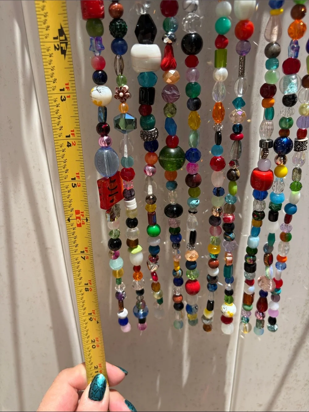 10 strands 20 inches long glass and crystal Multicolor Beaded Curtain Strands